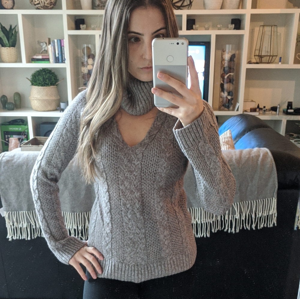 Turtleneck cutout sweater